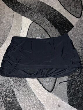 Black Swim Skirt Bikini Bottom - Women